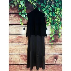 Sam Edelman Turtleneck Sweater with Slip Dress Midi Homecoming Prom Black Sz 0